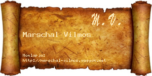 Marschal Vilmos névjegykártya